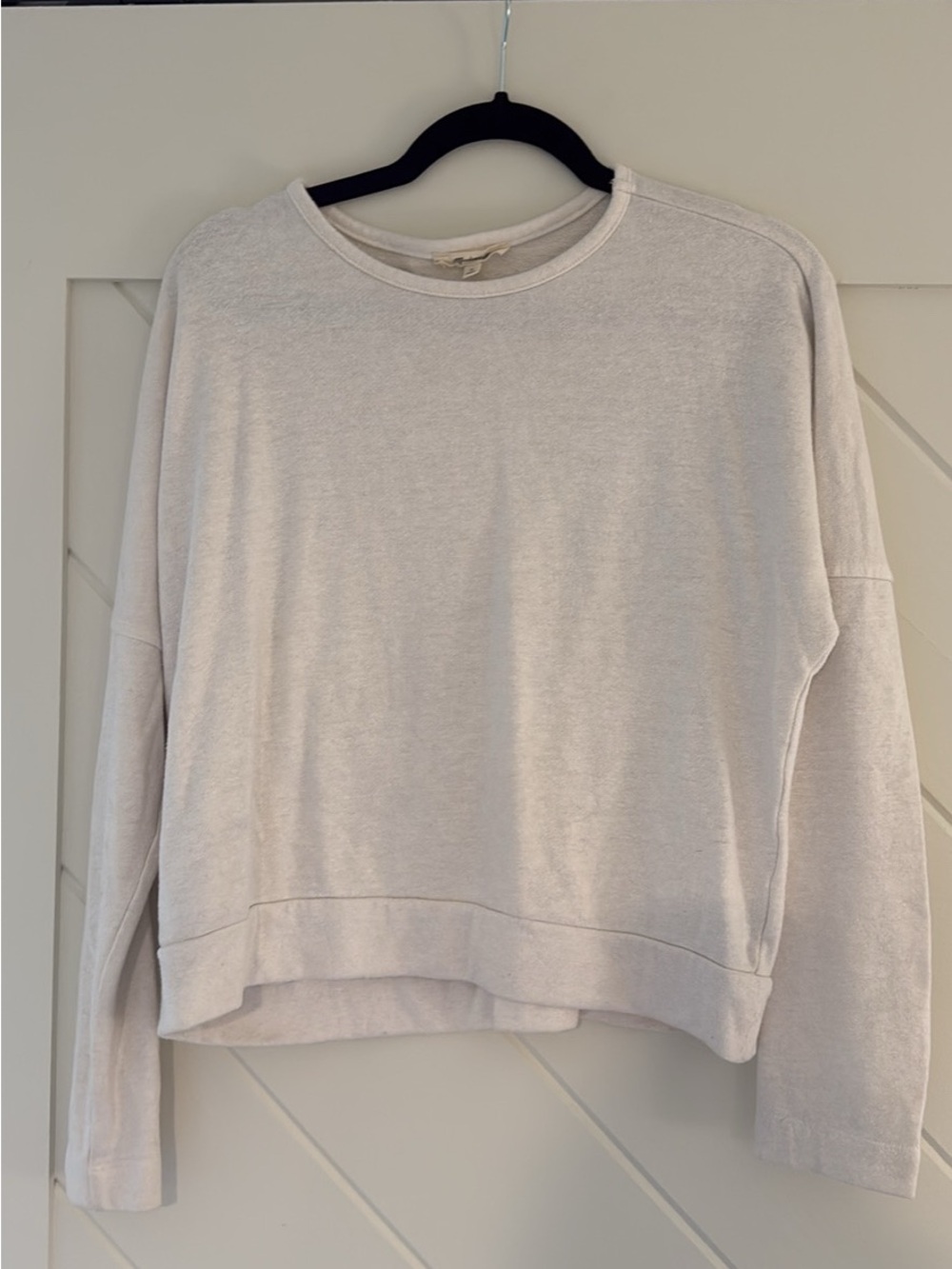 Madewell Lightweight Crewneck Sweatshirt in Light Cream